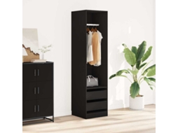 Vidaxl Roupeiro Com Gavetas 50x50x200 Cm Derivados De Madeira Preto