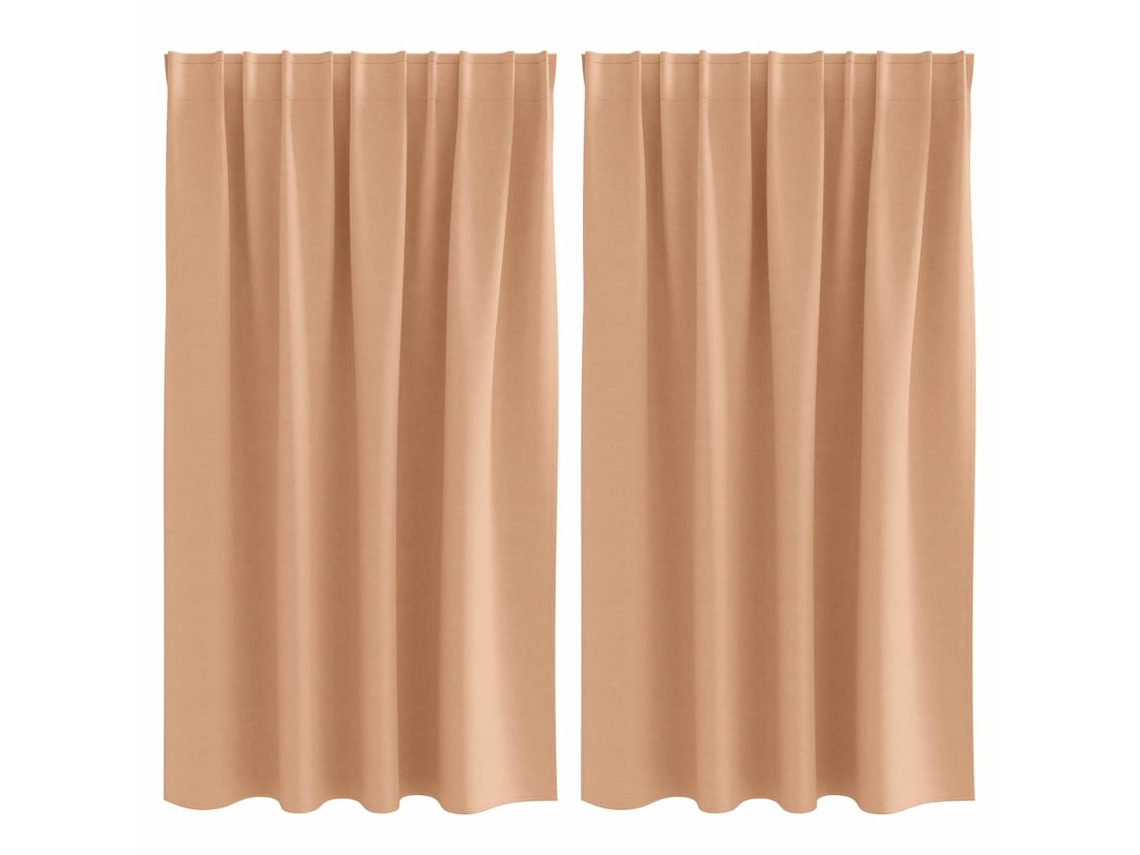 Maison Exclusive - Cortinas Blackout Com Argolas 2 Pcs Marrom Claro 140 X 140 Cm