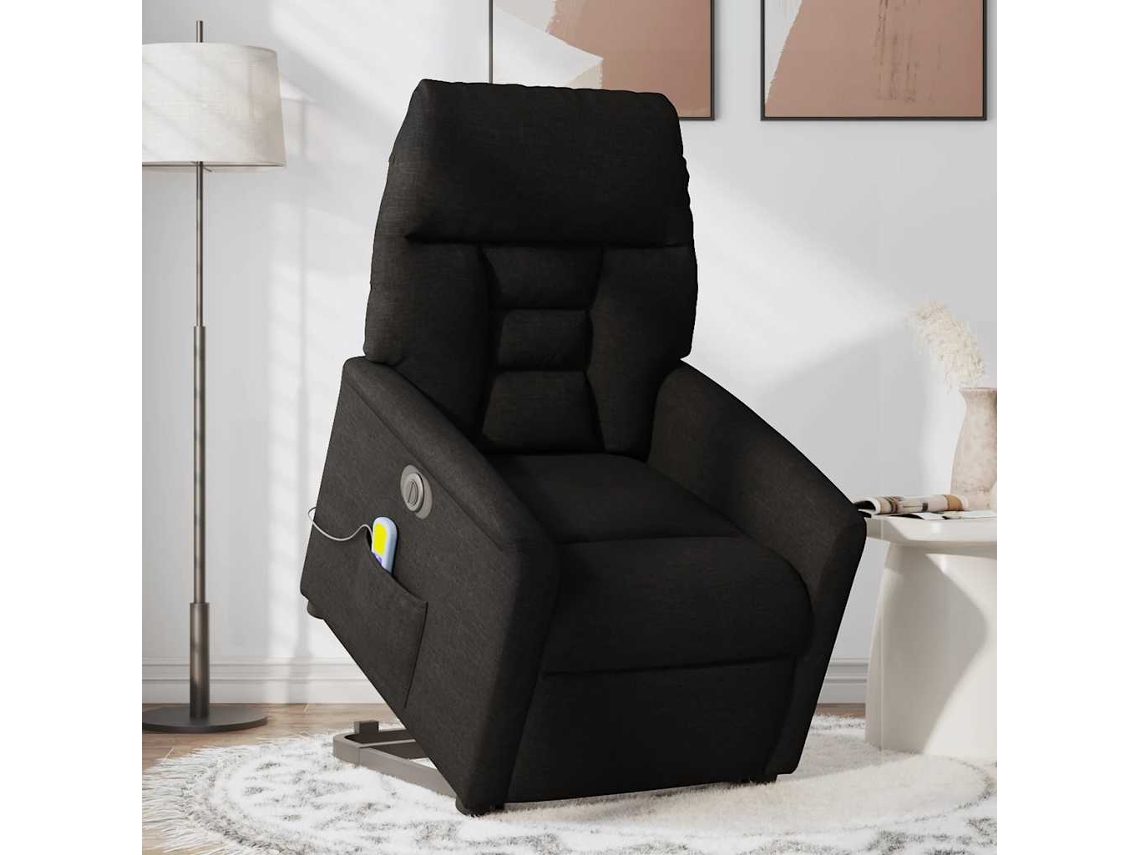 Poltrona elétrica elevatória de Massagens em tecido Cinzento nublado HARLANV1