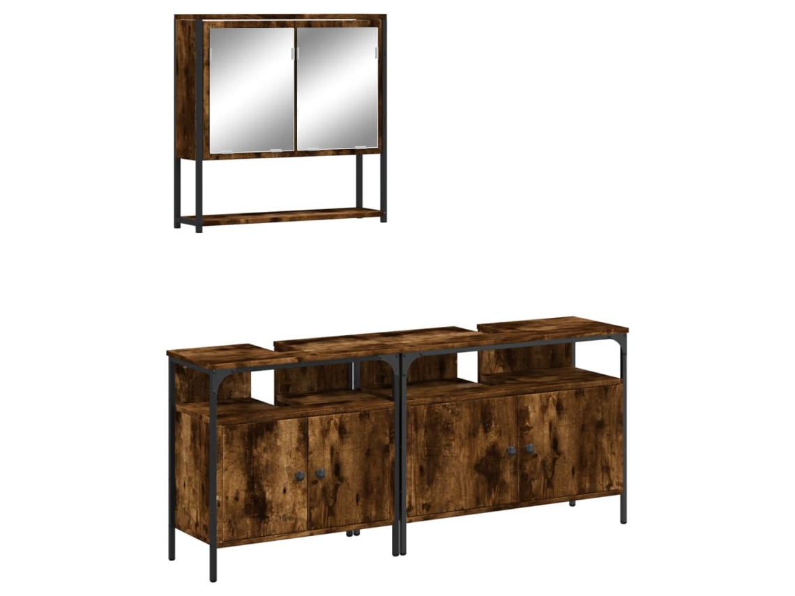 Bathroom Furniture Set, Bathroom Furniture Sets Vidaxl Marrom Madeira Processada (n/a)