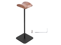 Suporte De Fones De Ouvido U Em Metal E Nogueira Antiderrapante Estável Para Home Office Estúdio