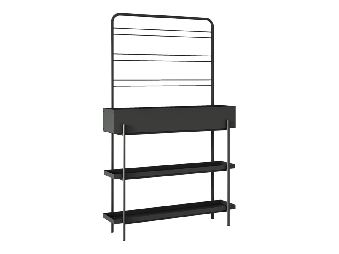 Suporte Para Plantas De Exterior Aalsmeer Metal 154x96x24 Cm Preto Casa.pro