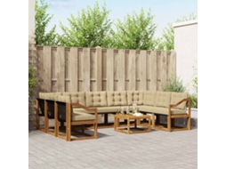 Vidaxl Conjunto De Sofás Para Exterior 10 Unid. Natural E Bege