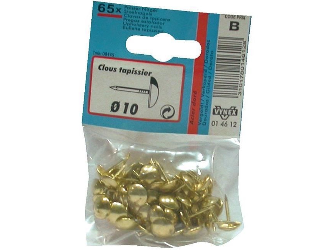 Prego Para Estofamento Vynex Aço Dourado 10 Mm