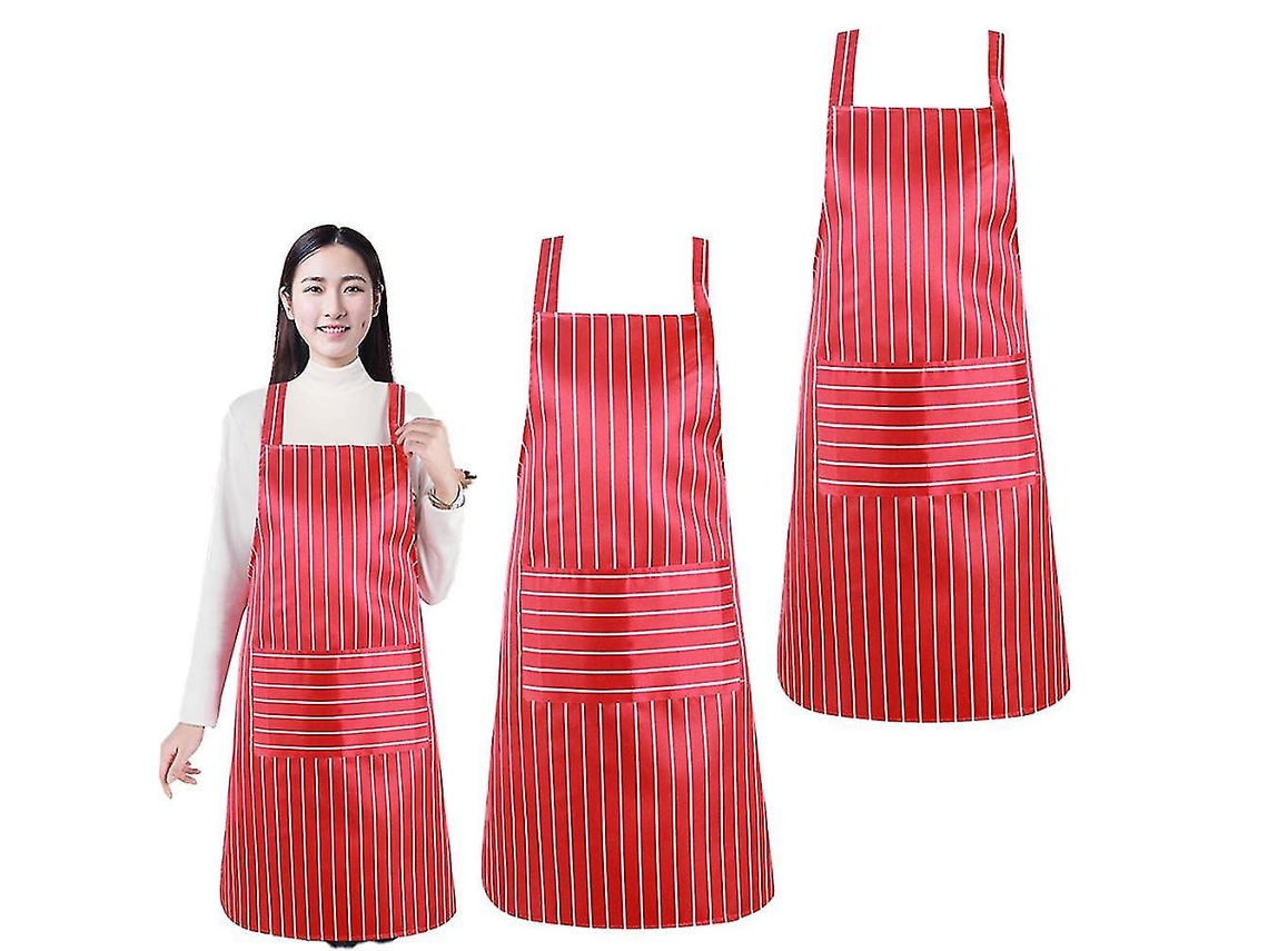 2 aventais de cozinha, ajustáveis, macios, com bolsos para homens e mulheres.