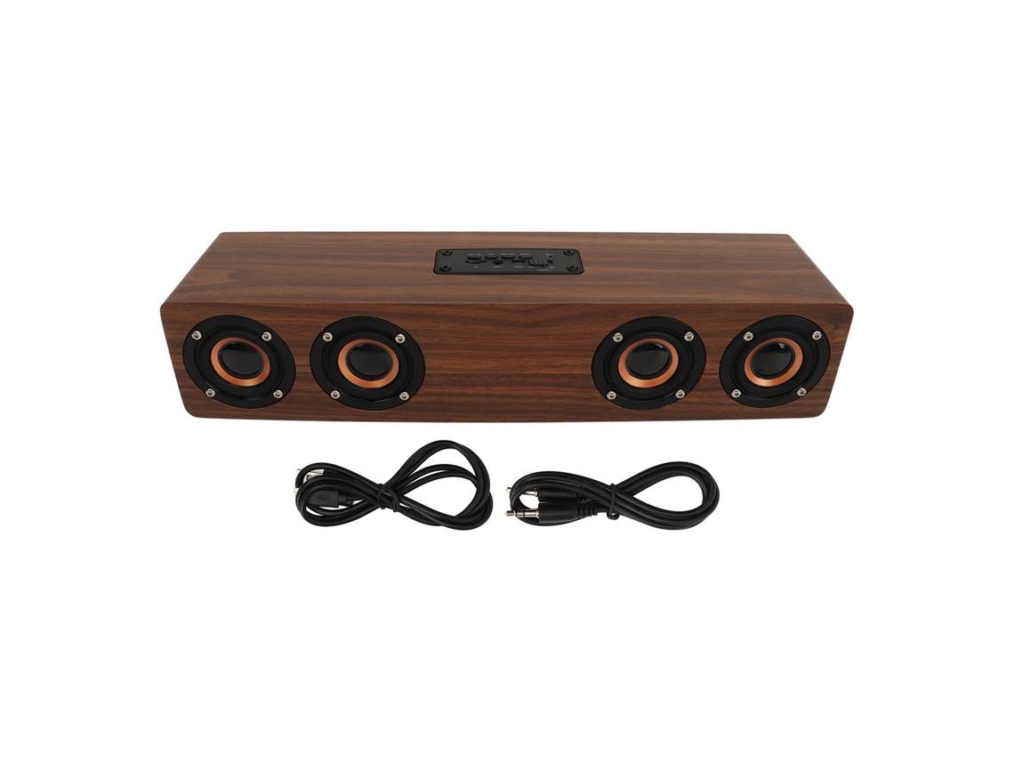 Alto-falante Bluetooth Madeira com despertador e modos de reprodução S/MARK