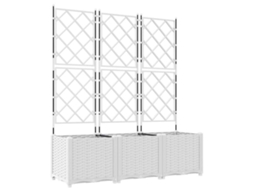 Conjunto 3 Vaso De Jardim Vidaxl Branco Polipropileno (120 X 40 X 143 Cm)