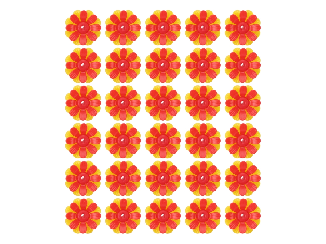 30 flores de reposição Primerox para comedouros de beija flores amarelo vermelho núcleo vermelho