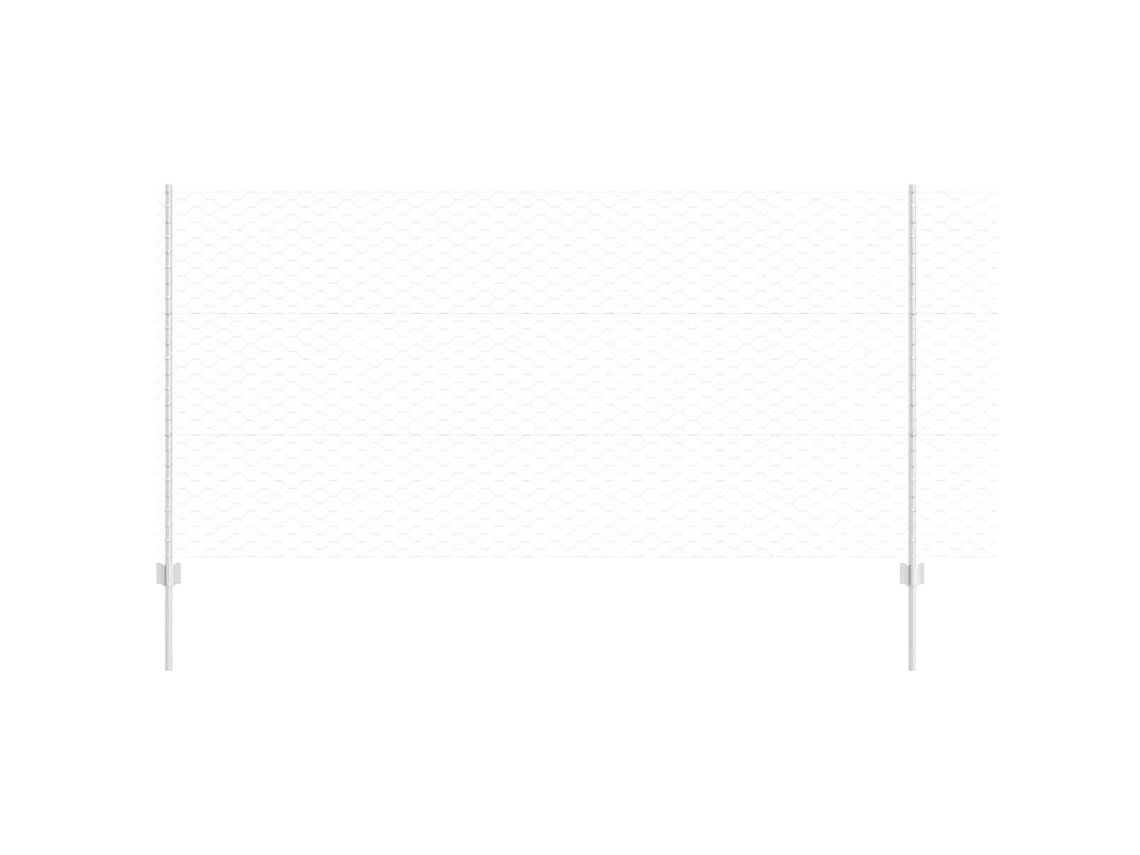 Conjunto 1 Painel De Cerca Vidaxl Prateado Aço (100 X 1,4 M)