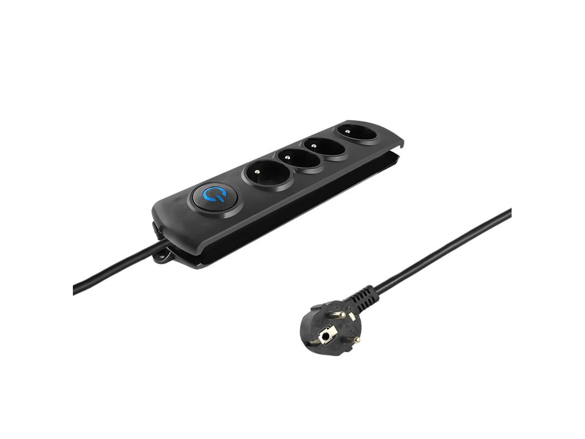 Régua de Tomadas QOLTEC para Tv, Computador, Eletrodomésticos, 4 Tomadas, 2,5 M, Função de Proteção.