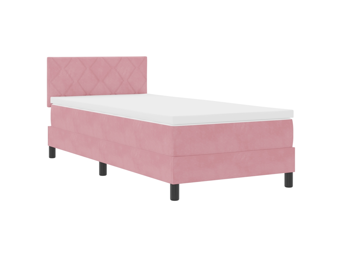 Colchão De Cama Com Molas Pocket E Capa Zíper Vidaxl Rosa Fabric (90x190 Cm)
