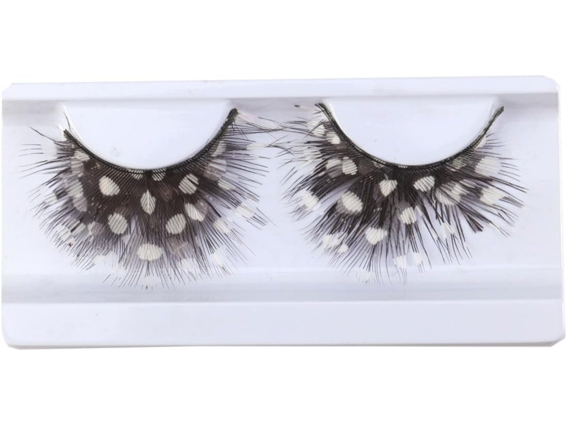 5 Pares De Cílios Postiços Leves De Plástico Preto E Branco Para O Halloween