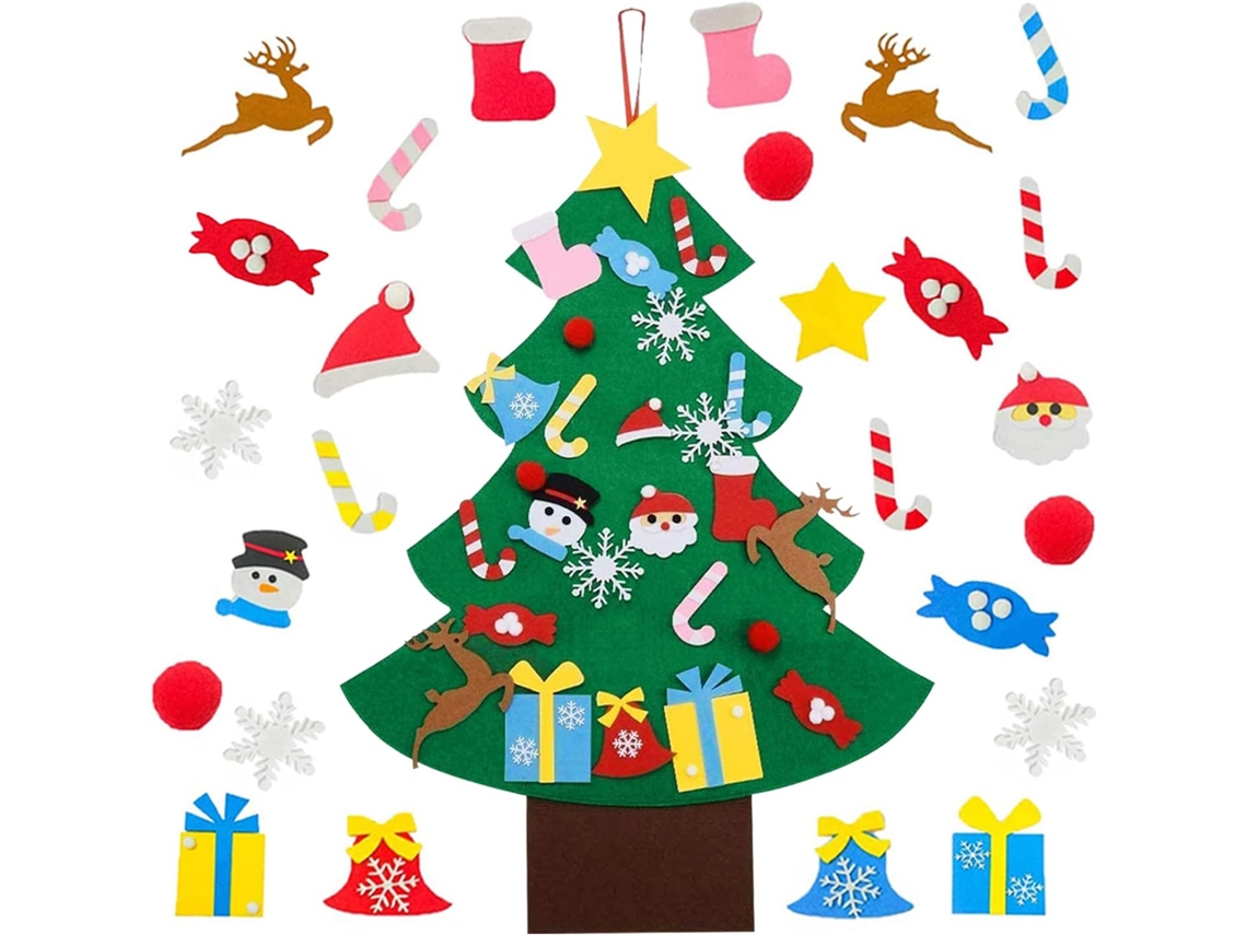 Árvore De Natal De Feltro Para Parede, Faça Você Mesmo! Uma Atividade Incrível Para Crianças.-aquaforge