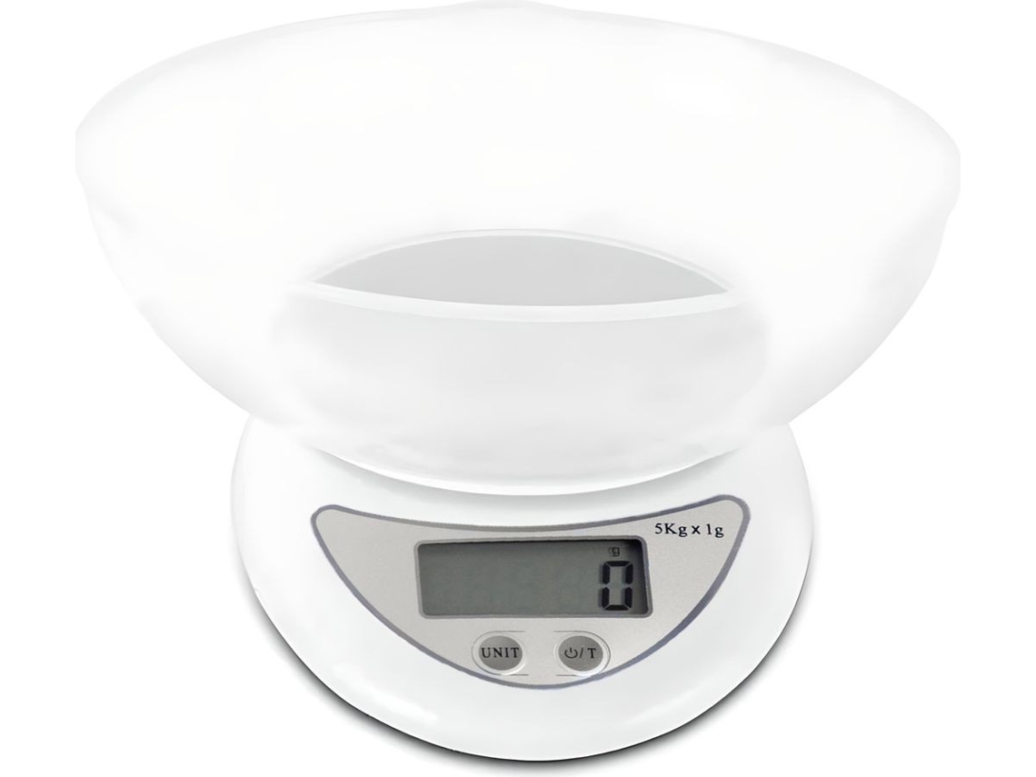 Balança Digital De Cozinha Precisão 5kg/1g Com Temporizador, Tigela Grande, Calibração Automática, Display Lcd Para Cozinhar E Assar
