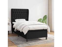 Vidaxl Cama Com Molas/colchão 90x190 Cm Tecido Preto
