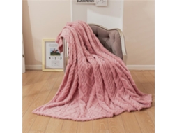 Manta de Lã Jacquard Fansu Cor Sólida Fofa Quente Macia e Grossa para Cama Sofá Todas as Estações 180x200cm, M