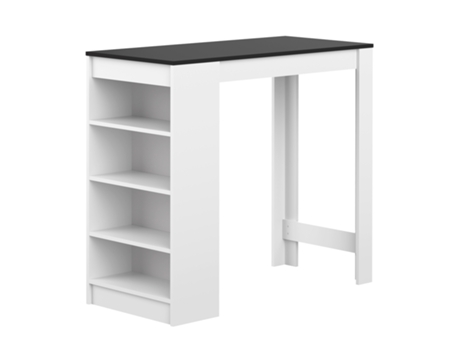 Mesa de bar TEMAHOME (Painéis de Partículas - Branco e Preto - 115 x 50 x 102.7 cm)