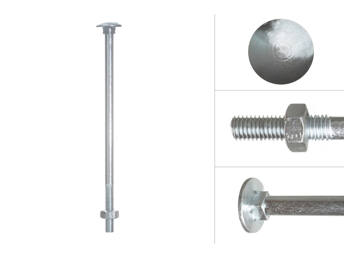Parafusos Cabeça Redonda Galvanizados M6 X 100 Mm 100 Peças WOVAR