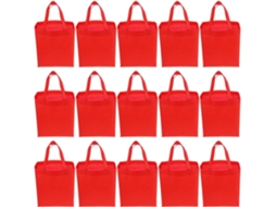 Sacolas de Compras Grandes em Tnt, 30 Unidades, Vermelhas, com Alça para Transporte, Fáceis Dobrar, CHABERLU
