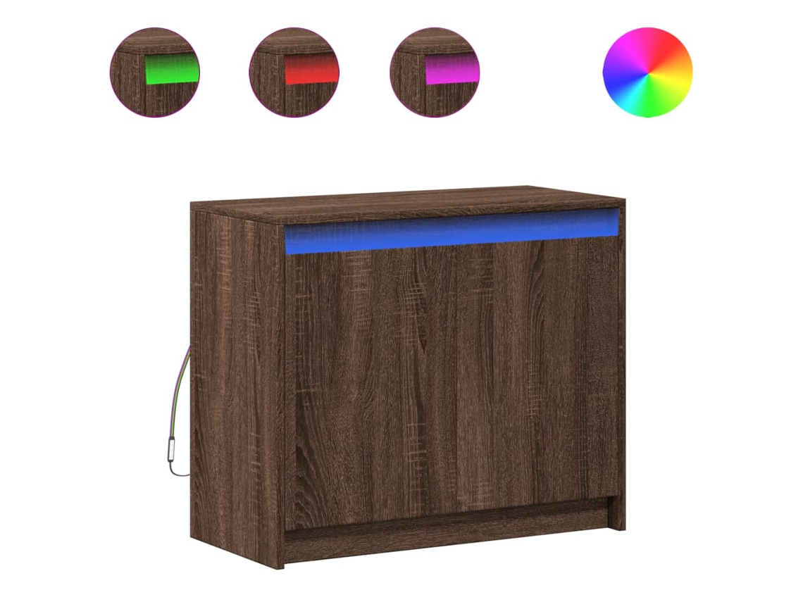 Aparador com Luzes Led Derivados de Madeira Carvalho Castanho MAISON EXCLUSIVE (não disponível)