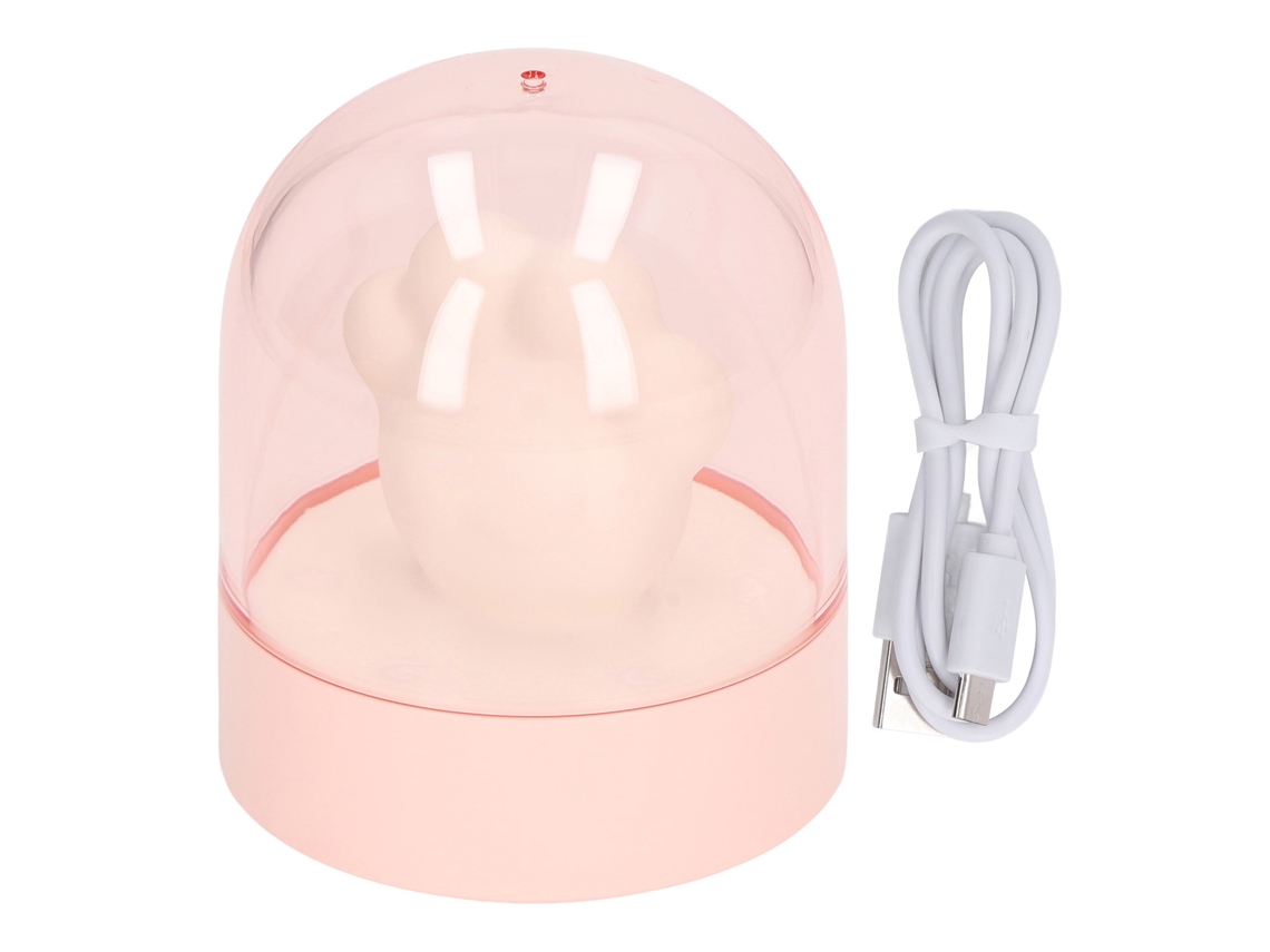Luminária Noturna Fofa Em Formato De Pata Gato, Recarregável Via Usb, Com Música, Luz Suave, Ideal Para Cabeceira De Cama Ou Quarto Infantil, Rosa