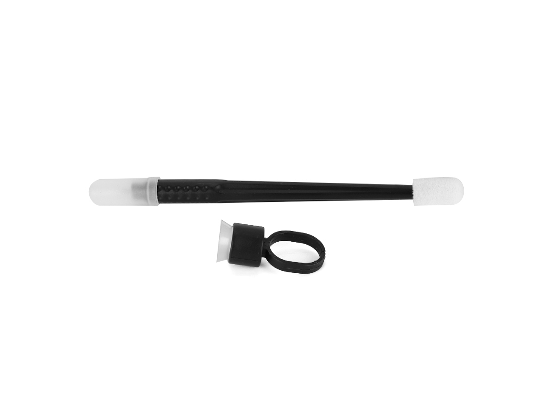 Caneta De Tatuagem Semi Permanente Manual Descartável Para Sobrancelha Com Copo Anel Preto U 18pin