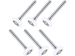 Kit Com 6 Roletes De Nylon Brancos Para Garagem, 45x120 Mm (6 Unidades).