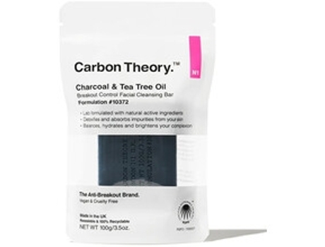 CARBON THEORY Charcoal & Tea Tree Oil Breakout Control Facial Cleansing Bar Cisticí Pletové Mýdlo 100.0G