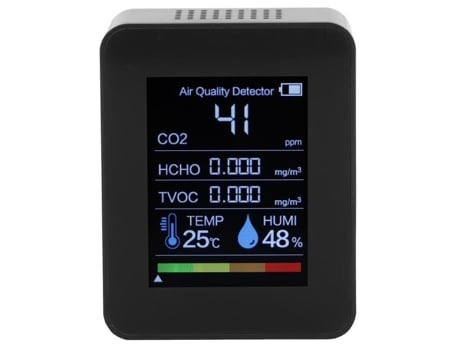 VINGVO Monitor de qualidade do ar Detector de dióxido de carbono CO2 HCHO Monitor de qualidade do ar testador de umidade VINGVO