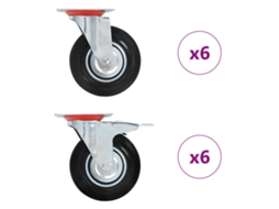 Vidaxl 12 Pcs Rodas Giratórias 125 Mm