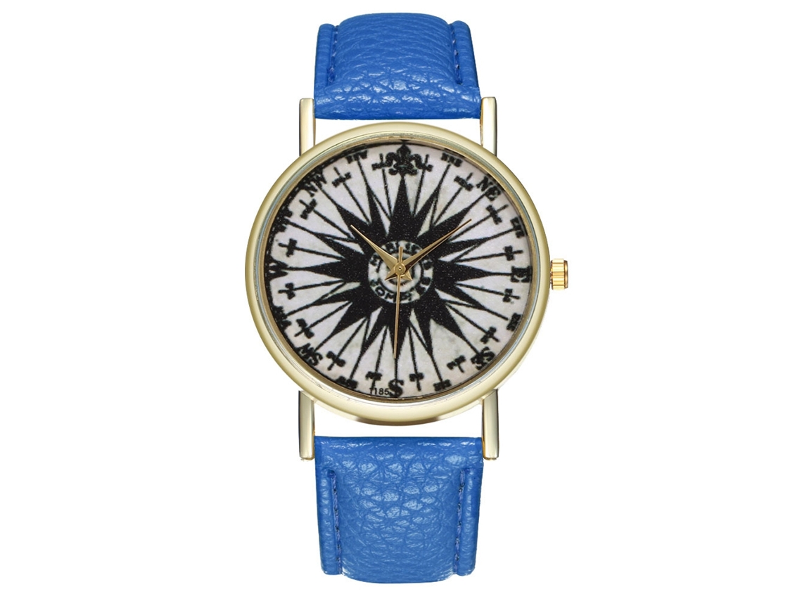Relógio de pulso masculino Zhoulianfa azul royal com mostrador redondo analógico de quartzo.