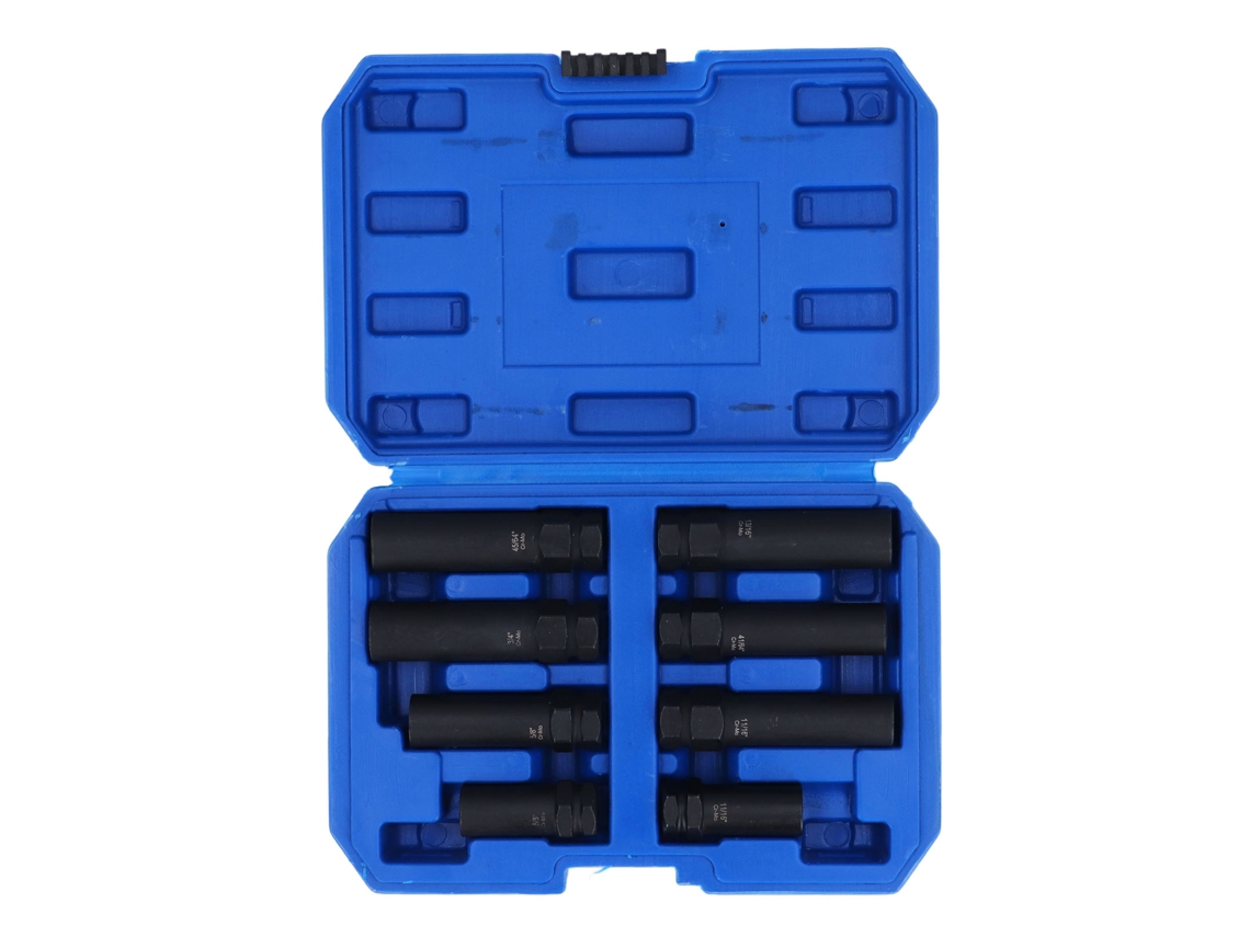Kit De Desmontaje De Tuercas De Rueda 8 Piezas Acero Cr Mo Socket Delgado De 5/8 A 45/64 Pulgada Herramienta De Llave Antirrobo