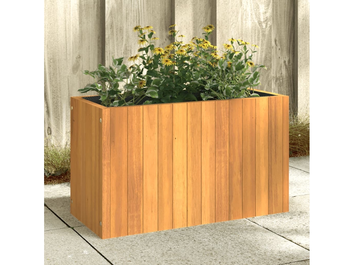 Vidaxl Vaso/floreira De Jardim 59x27,5x35 Cm Madeira De Acácia Maciça