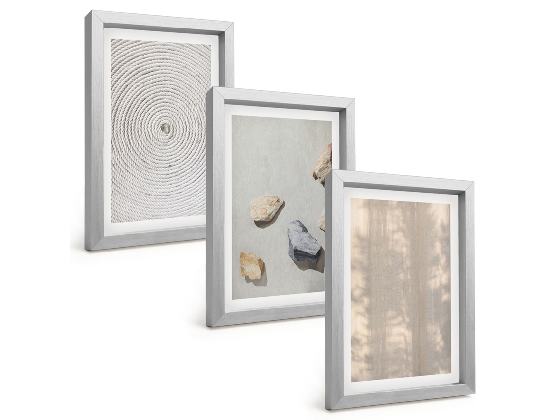 Composição De Quadros Texturas Naturais Boho, Estruturas Espelharte (3 Peças 20x30 Cm)