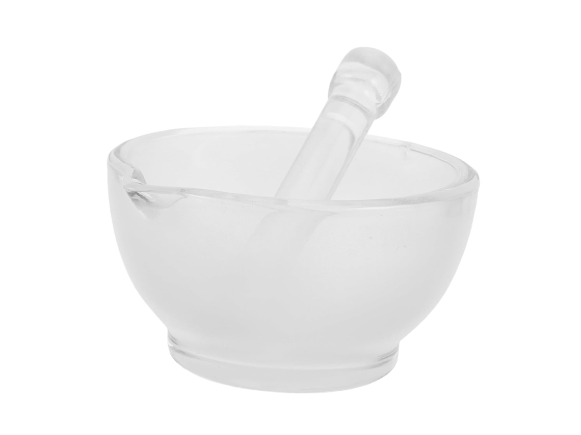 Topbathy Conjunto de Almofariz e Pilão Laboratório Stobaza, com Tigela Vidro para Moagem, Mistura Polimento em