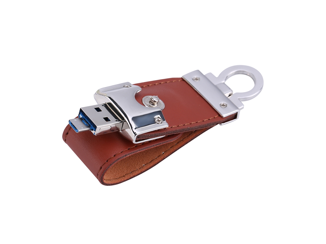 Pen Drive Usb Com Capa De Couro, Porta-chaves, Prova D'água, 16gb.