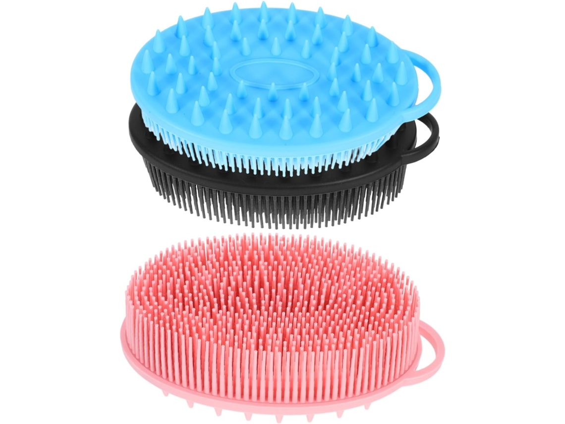 Lurelia Pack De 3 Escovas De Silicone Para Corpo E Rosto, Silicone Macio, Dupla Face E Pega Ergonómica, Uso Diário Prático