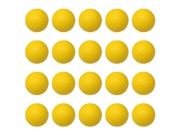 Bola De Golfe De Treino Monocamada Macia Pu Amarela 42.6mm Para Prática Indoor 20 Unidades