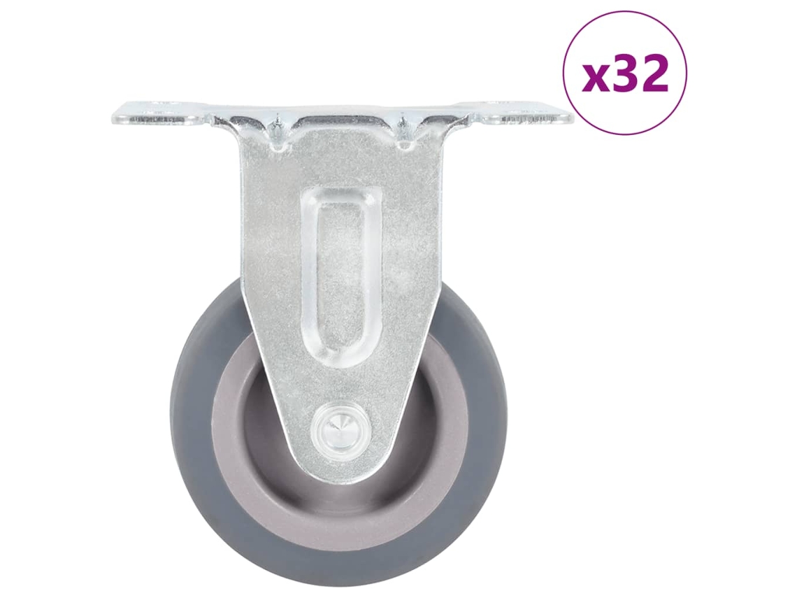 Vidaxl 32 Pcs Rodas Fixas 50 Mm