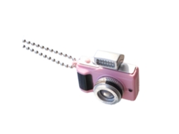 Pingente de câmera estilo hip hop com flash pequeno e corrente luminosa para homens e mulheres, rosa.
