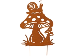Enfeites de Metal para Jardim em Forma de Caracóis, Cogumelos, Estacas e Animais Decorações Rústicas para Gramados e CHABERLU