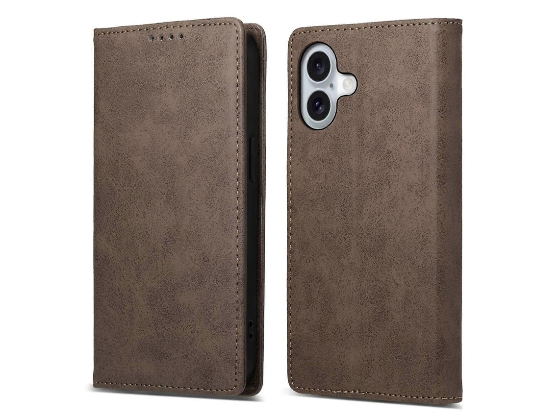 Capa De Couro Sintético Df-05 Para Iphone 16 Com Bloqueio Rfid