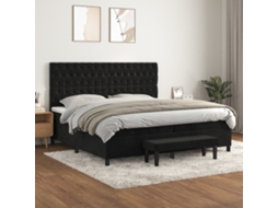Vidaxl Cama Com Molas/colchão 200x200 Cm Veludo Preto