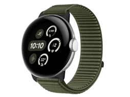 Pulseira para Google Pixel Watch 4/3, Nylon Trançado, 45mm (Verde Escuro) czhhmart
