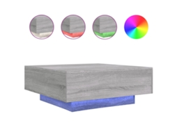 Mesa de centro Cinzento Sonoma com luzes LED MAISON EXCLUSIVE (80x80x31 cm)