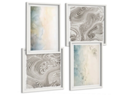 Composição De Quadros Tintas De Aquarela Delicadas Espelharte (4 Peças)