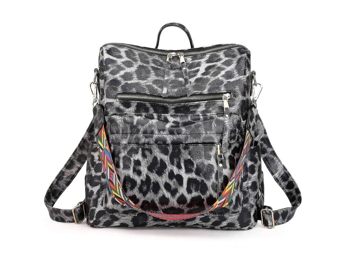 Mochila Bolsa Feminina De Couro Pu Poliéster Design Versátil Mochila Bandolera Viagem Com Fechos Ajustáveis