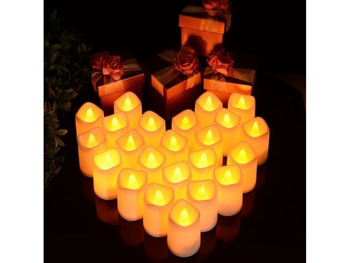 24 velas LED Nova Line sem chama, tealights elétricas, decoração para casamento, festa (bateria incluída) | S/MARCA