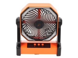 Ventilador Camping Led Recarregável com Gancho Laranja