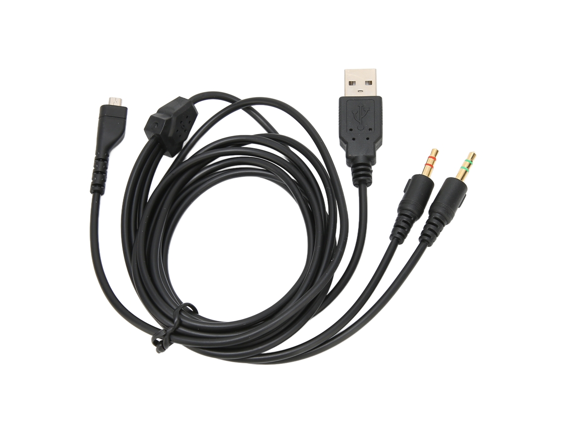 Cabo De Áudio Para Fones Steelseries Arctis Com Usb E Conector 3.5mm E Iluminação 2m